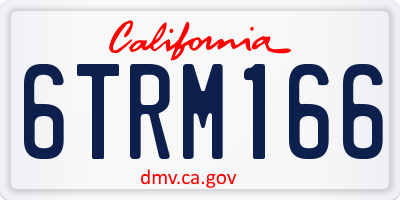 CA license plate 6TRM166