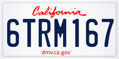 CA license plate 6TRM167