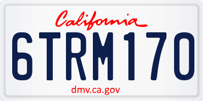 CA license plate 6TRM170