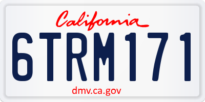 CA license plate 6TRM171