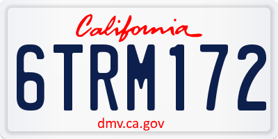 CA license plate 6TRM172