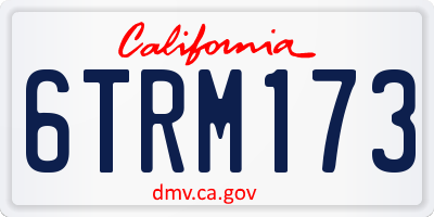 CA license plate 6TRM173