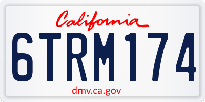 CA license plate 6TRM174