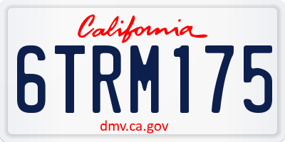 CA license plate 6TRM175