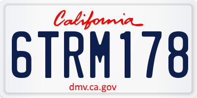 CA license plate 6TRM178