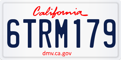 CA license plate 6TRM179