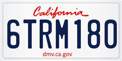 CA license plate 6TRM180