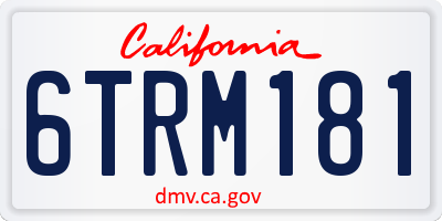 CA license plate 6TRM181