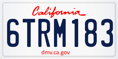 CA license plate 6TRM183