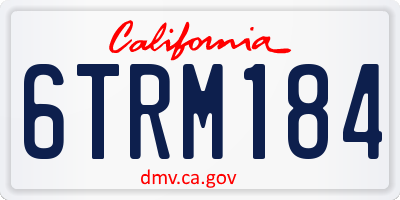 CA license plate 6TRM184