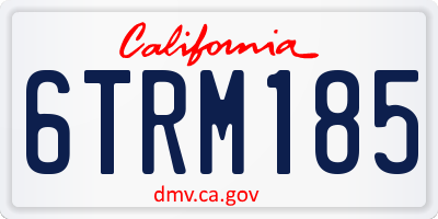 CA license plate 6TRM185