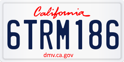 CA license plate 6TRM186