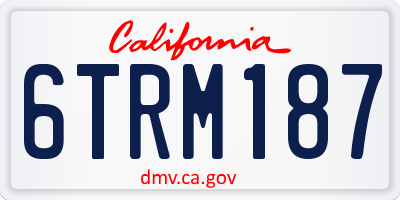 CA license plate 6TRM187