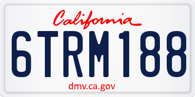 CA license plate 6TRM188