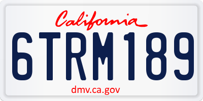 CA license plate 6TRM189