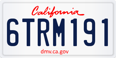 CA license plate 6TRM191