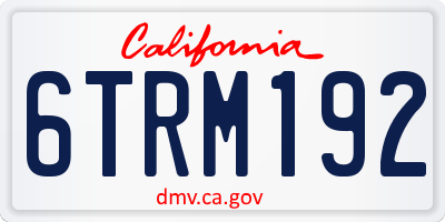 CA license plate 6TRM192