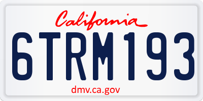 CA license plate 6TRM193