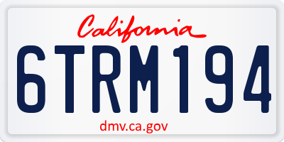 CA license plate 6TRM194