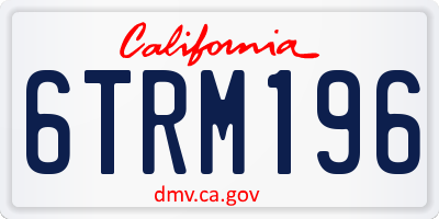 CA license plate 6TRM196