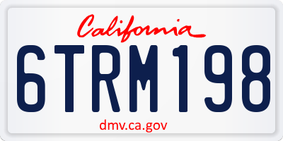 CA license plate 6TRM198
