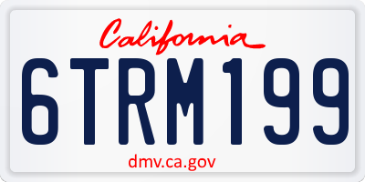 CA license plate 6TRM199