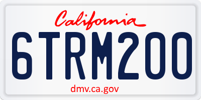 CA license plate 6TRM200