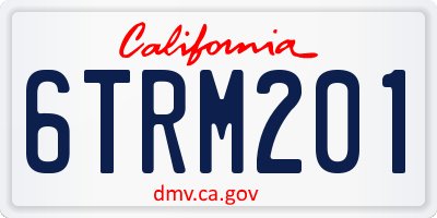CA license plate 6TRM201