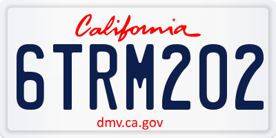 CA license plate 6TRM202