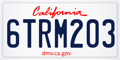 CA license plate 6TRM203