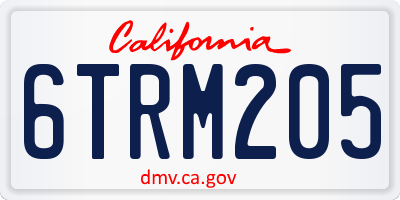 CA license plate 6TRM205