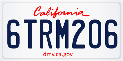 CA license plate 6TRM206