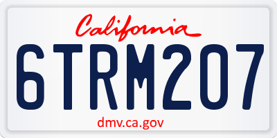 CA license plate 6TRM207