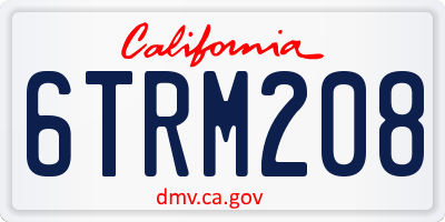 CA license plate 6TRM208