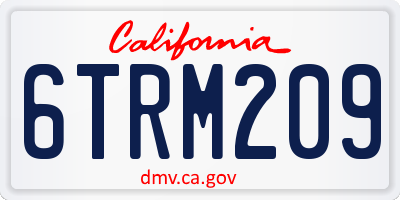 CA license plate 6TRM209