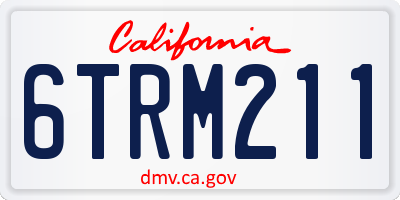 CA license plate 6TRM211
