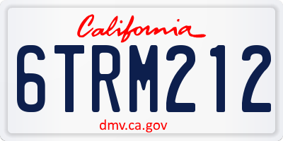CA license plate 6TRM212
