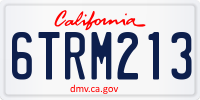 CA license plate 6TRM213