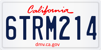 CA license plate 6TRM214