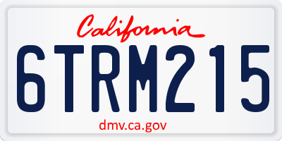 CA license plate 6TRM215