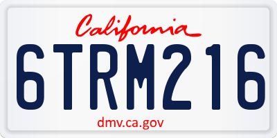 CA license plate 6TRM216