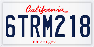 CA license plate 6TRM218