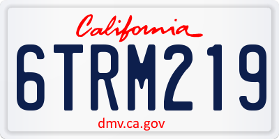 CA license plate 6TRM219