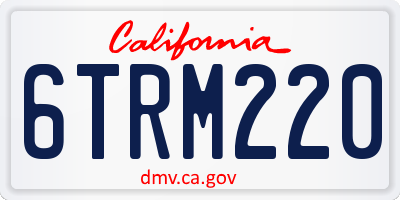 CA license plate 6TRM220