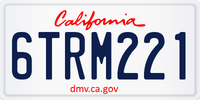 CA license plate 6TRM221