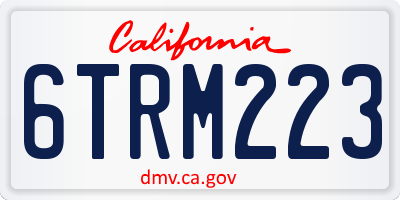 CA license plate 6TRM223