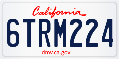 CA license plate 6TRM224