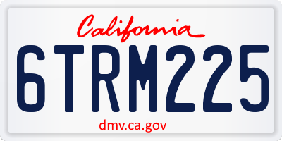 CA license plate 6TRM225