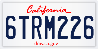 CA license plate 6TRM226