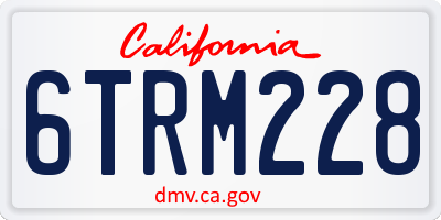 CA license plate 6TRM228